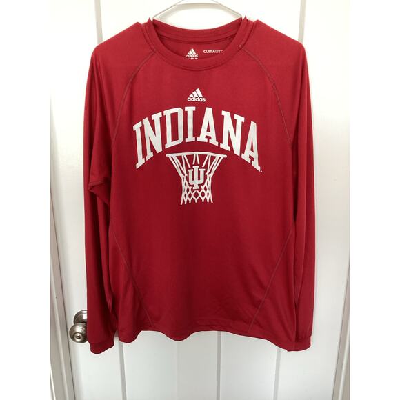 Adidas Men's Climalite Indiana Hoosiers IU Basketball Pullover Tee Shirt Small - Picture 1 of 7